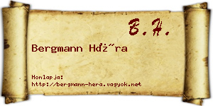 Bergmann Héra névjegykártya